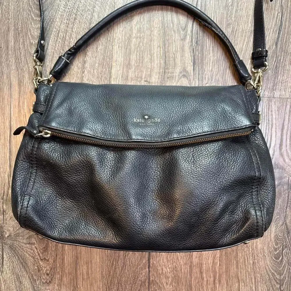 Kate Spade Cobble Hill Manika Black Pebbled Leather Shoulder Bag
